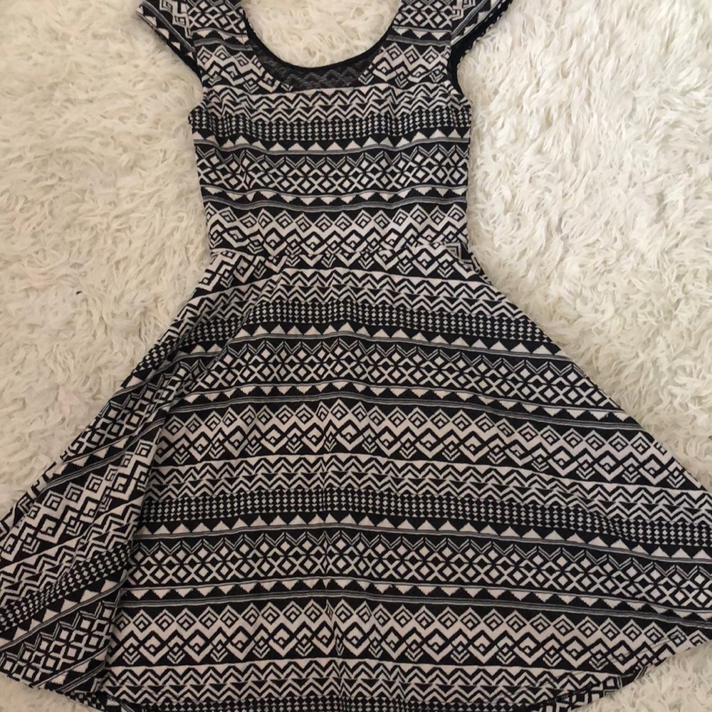 black and white dress